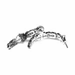 Chrome Hearts Double Floral Cross Hoop Earrings - Image 2